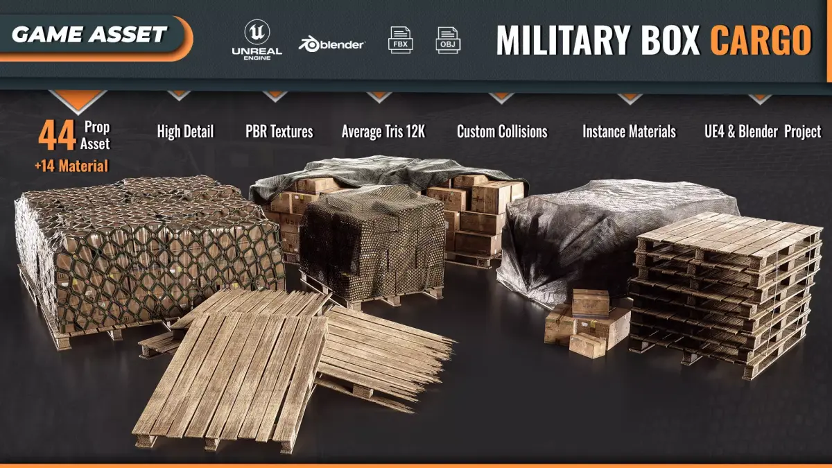 Military Box Cargo Vol 2 Low-poly 3D model