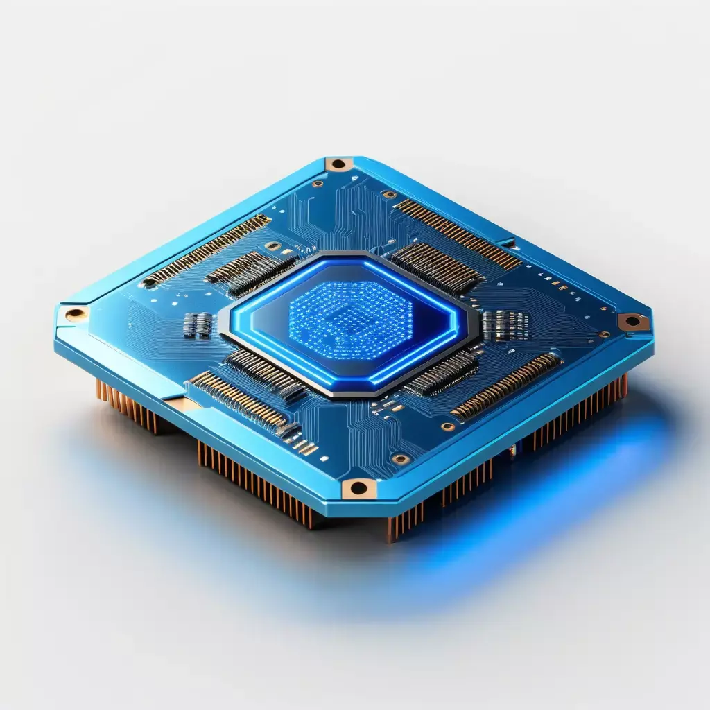 Futuristic CPU Processor Microchip 3D model
