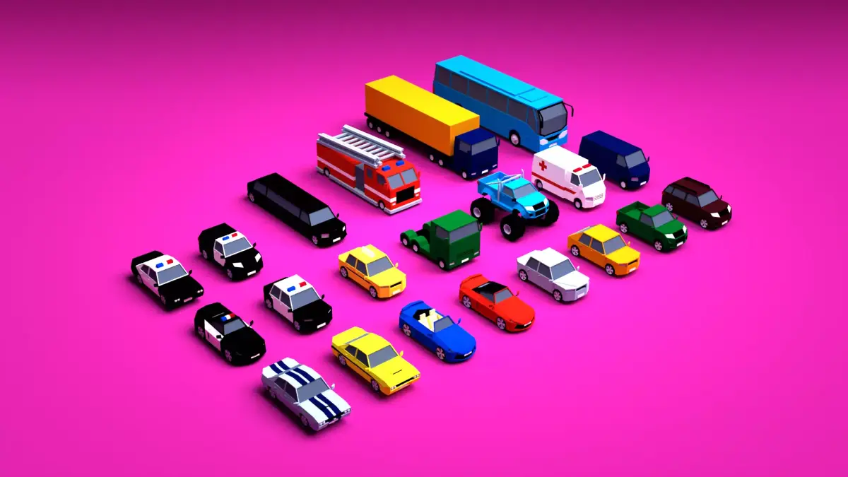 Free Low Poly Vehicles Pack Free low-poly 3D model