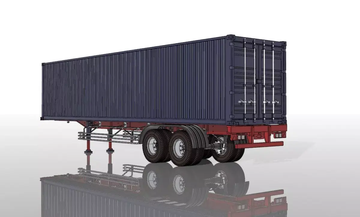 1 14 Scale RC Truck Trailer and Container Box 3d print 3D print model
