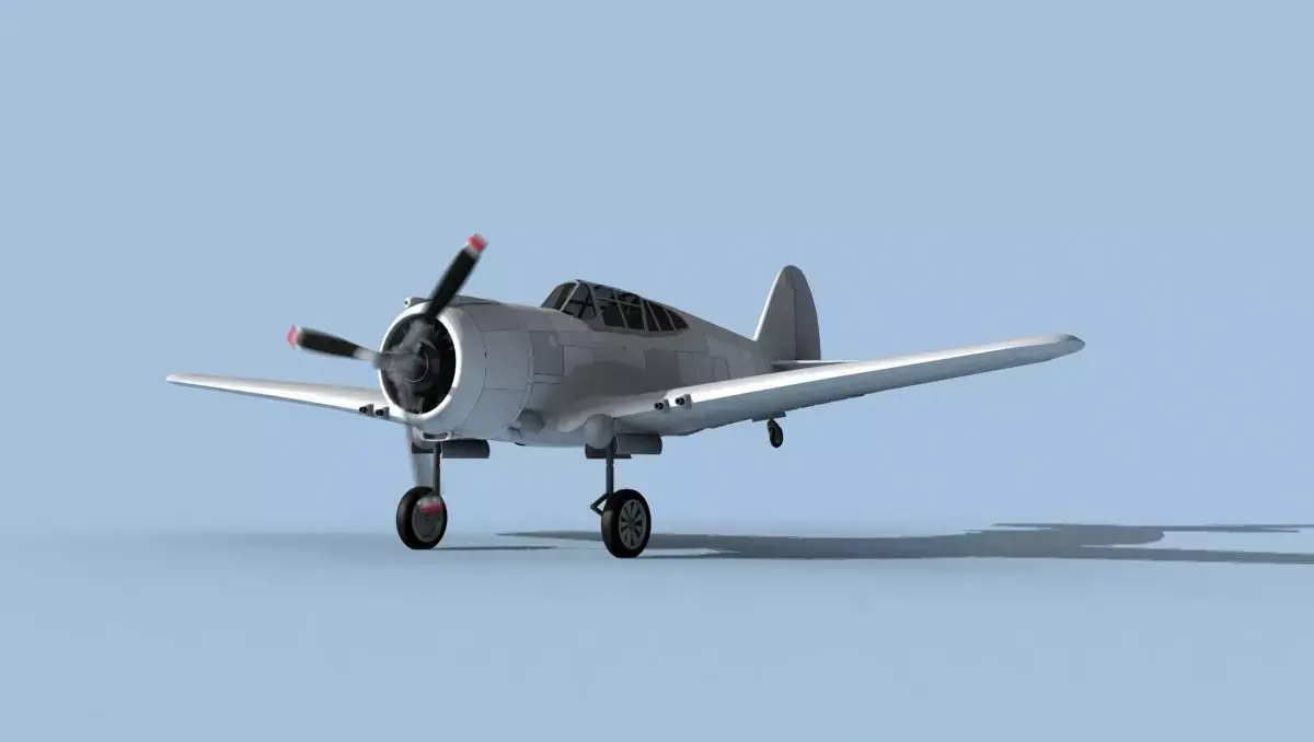 Curtiss P-36C Hawk Bare Metal 3D model