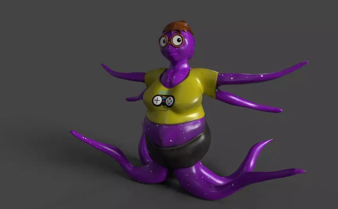 Octopus character Free low-poly 3D model