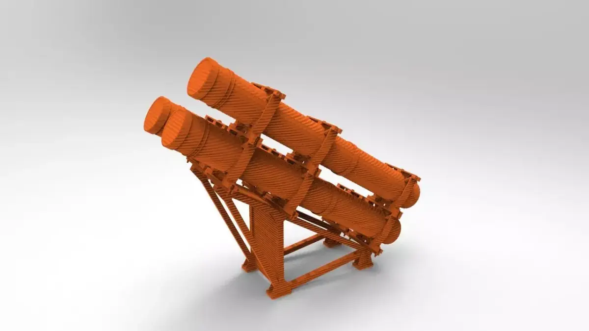 Navy Exocet Launcher 3 Tube  3D print model