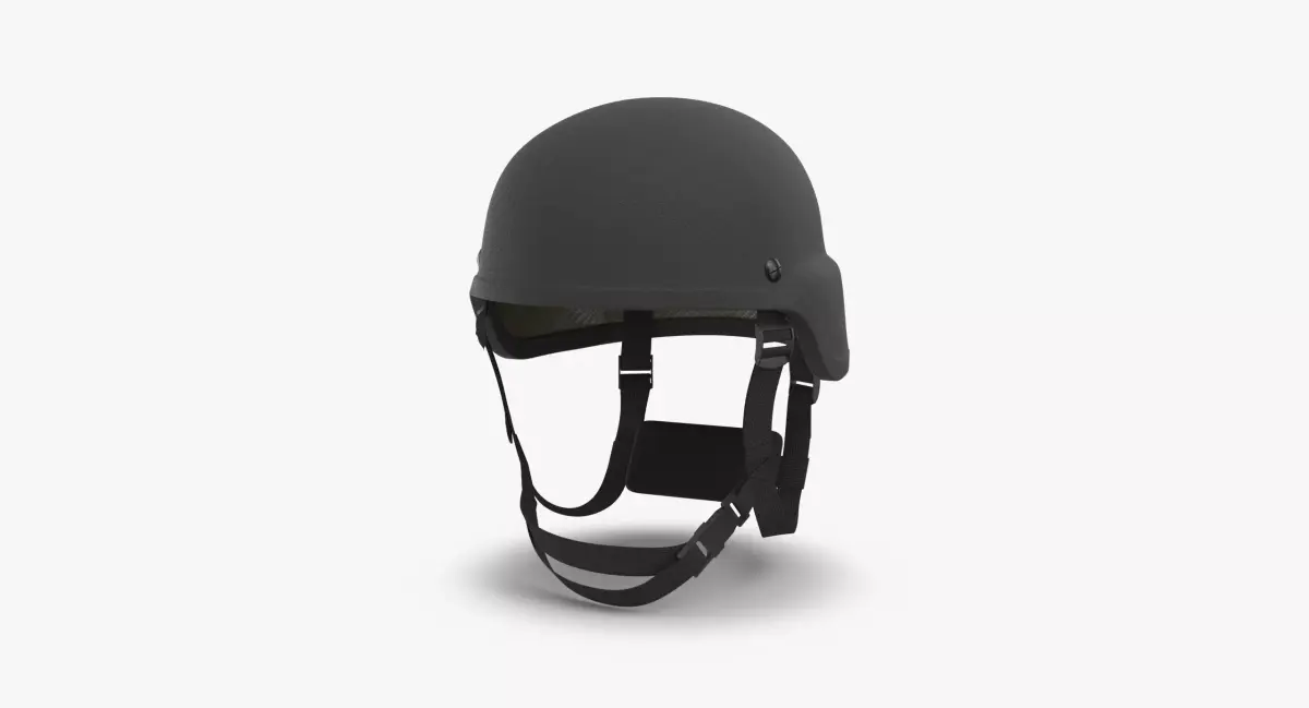 Kevlar Helmet Black Low-poly 3D model