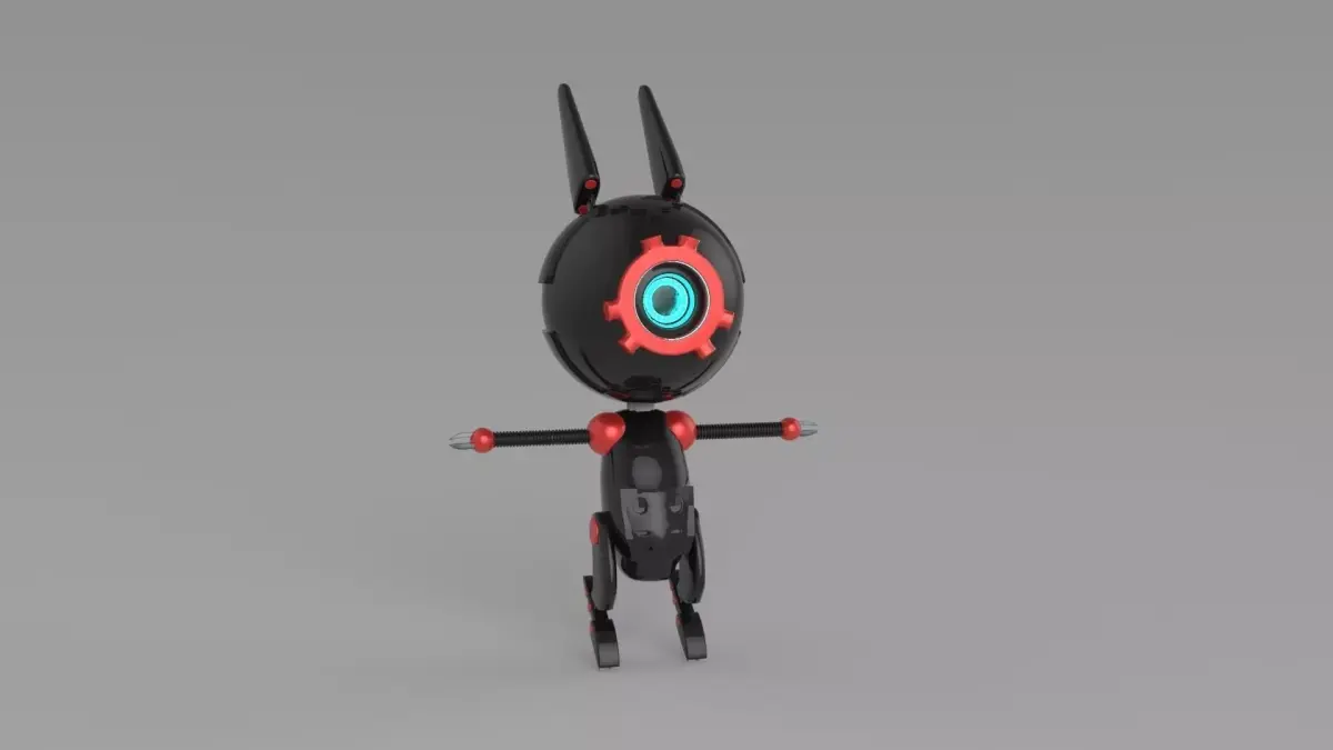 ROBOT with eyes Low-poly 3D model