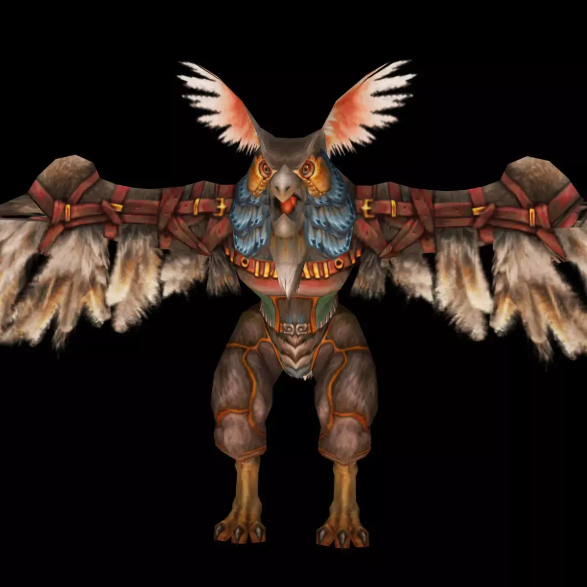 fantasy owl flying Low-poly 3D model