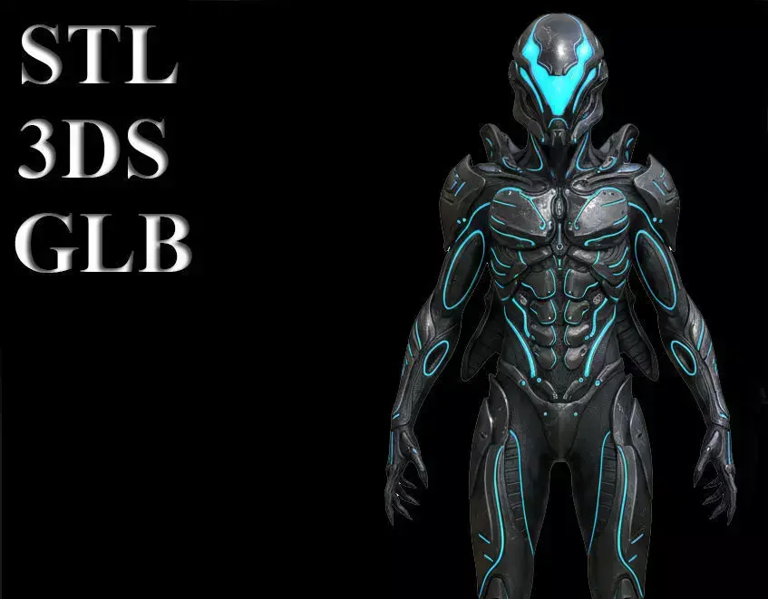 futuristic alien trooper 3D 3D model