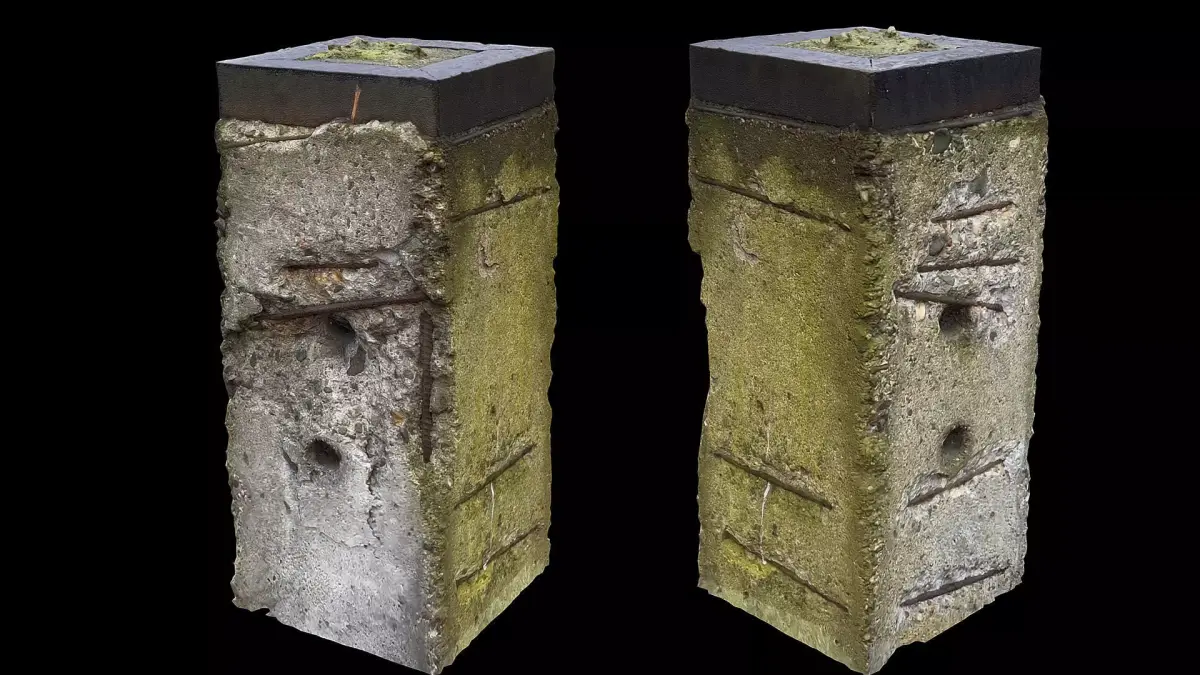 concrete block street part photogrammetry Low-poly 3D model