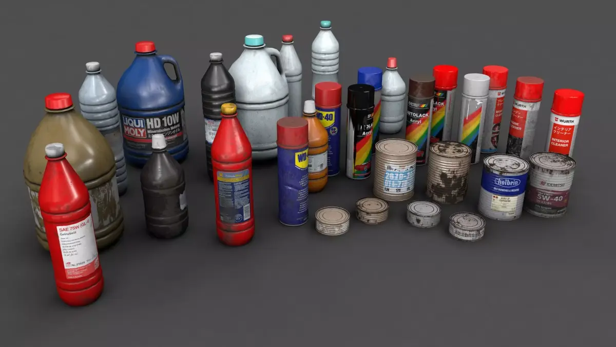 various container Low-poly 3D model