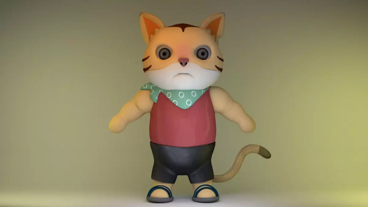 Tiger character Low-poly 3D model
