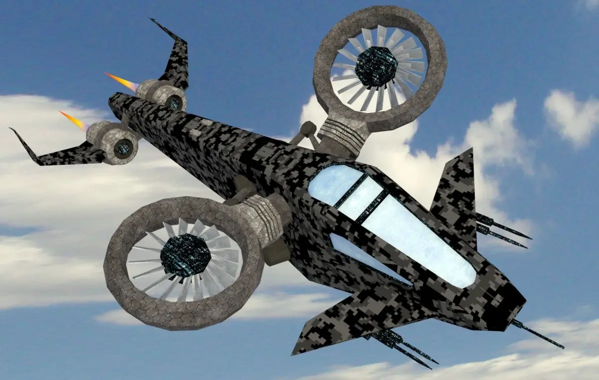 SciFi Copter Low-poly 3D model