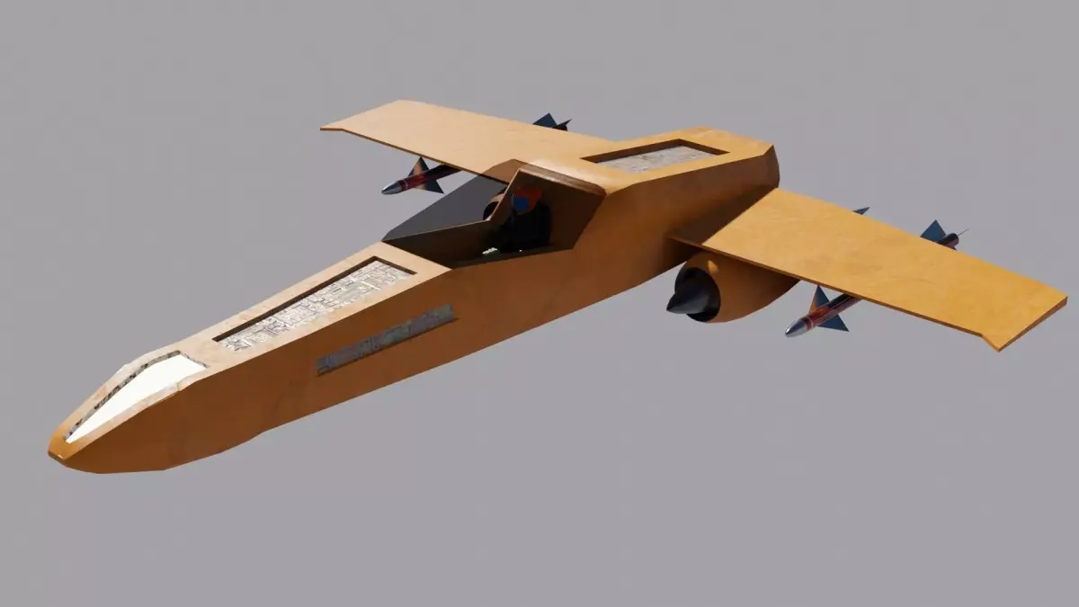 Spaceship 3D model Low-poly fighter jet Low-poly 3D model