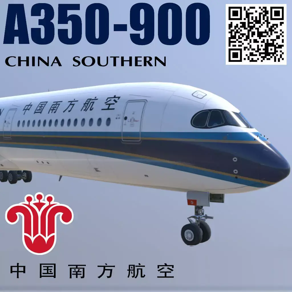 Airbus A350 China Southern livery Low-poly 3D model