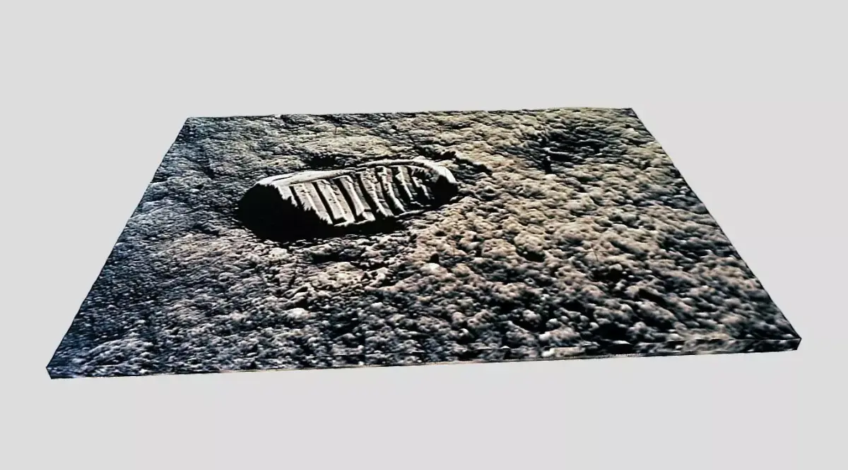 Astronaut footprint on the Moon-3D print Low-poly 3D model