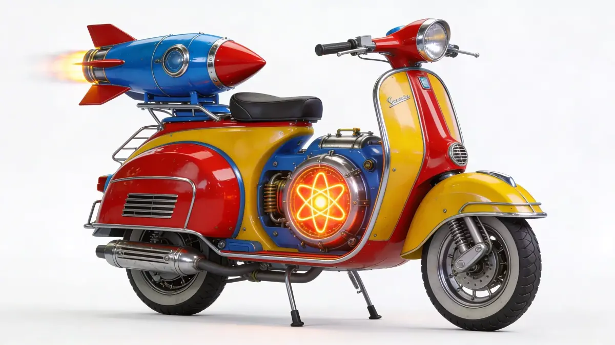Classic Atompunk Jet Assisted Scooter 3D Model Low-poly 3D model