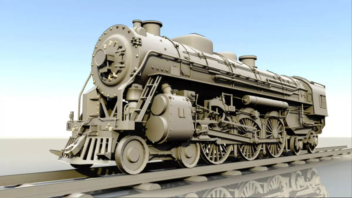 steam engine locomotive Low-poly 3D model purchase