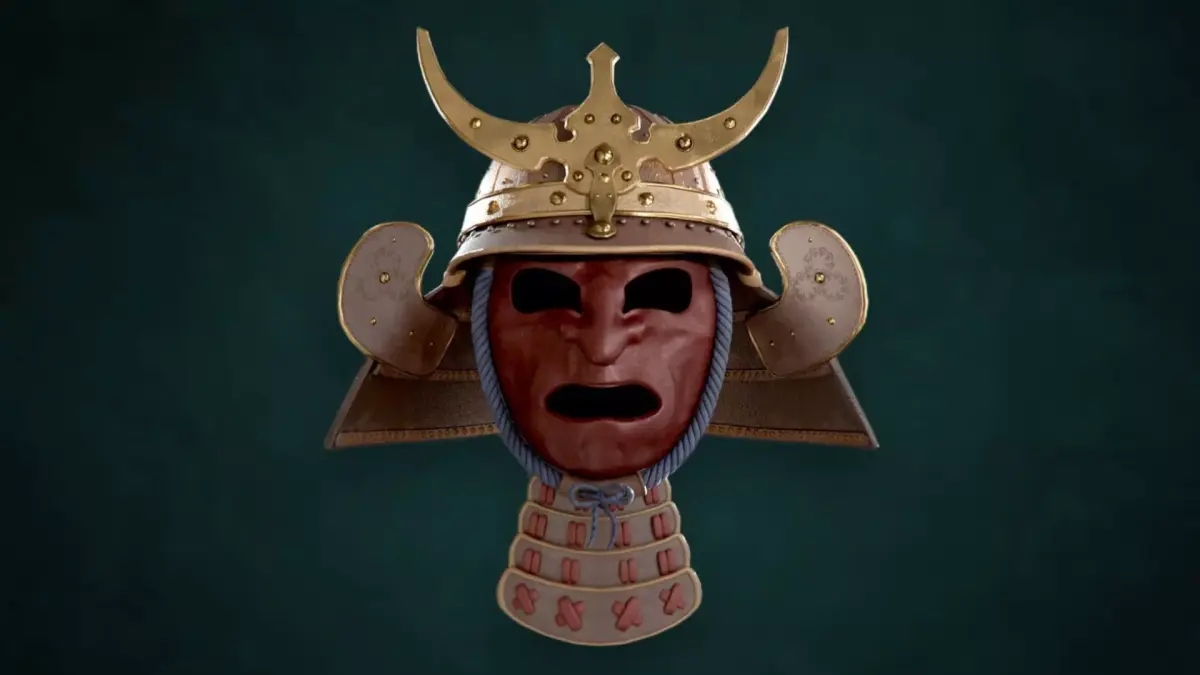 helmet samurai Low-poly 3D model