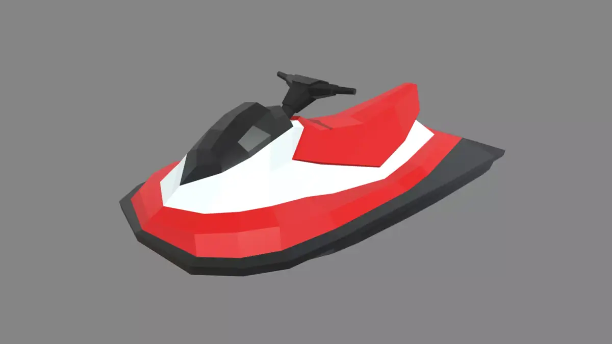Low Poly Jet Ski 01 Low-poly 3D model