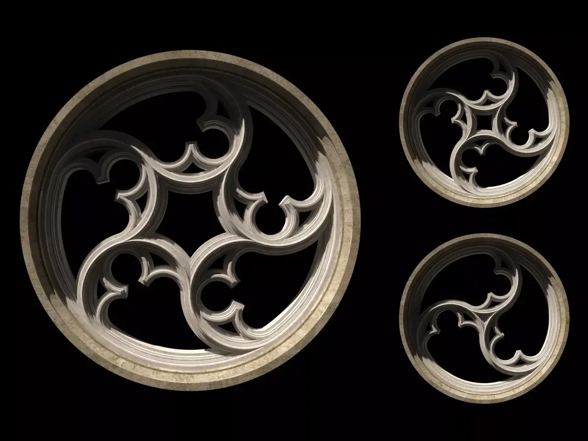 Rose window 3 in 1 3D model