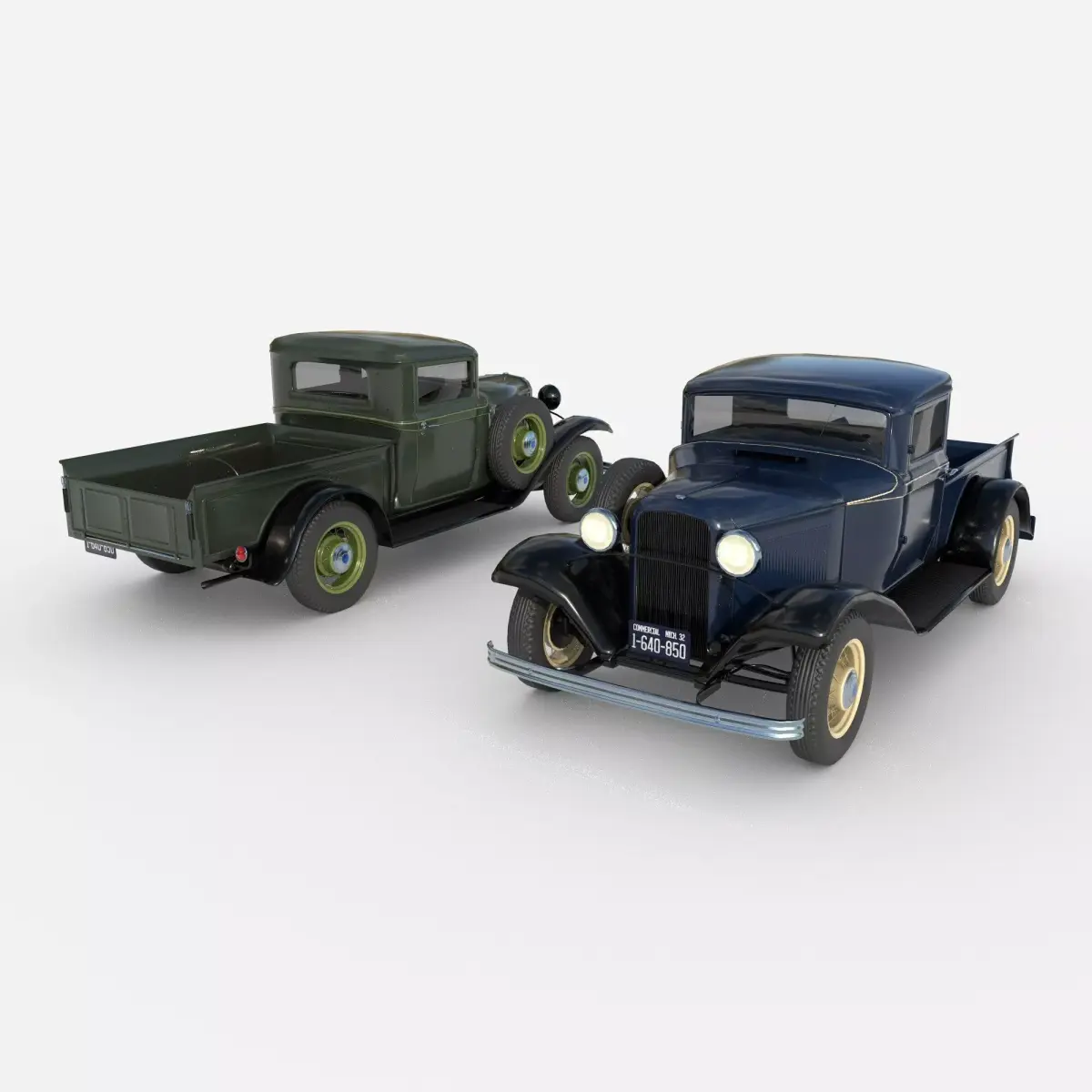 1932 Ford Model 18 pickup Low-poly 3D model