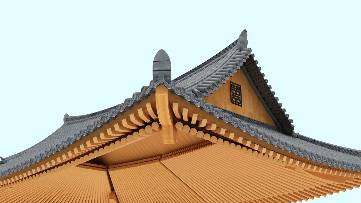 hanok roof 3D model