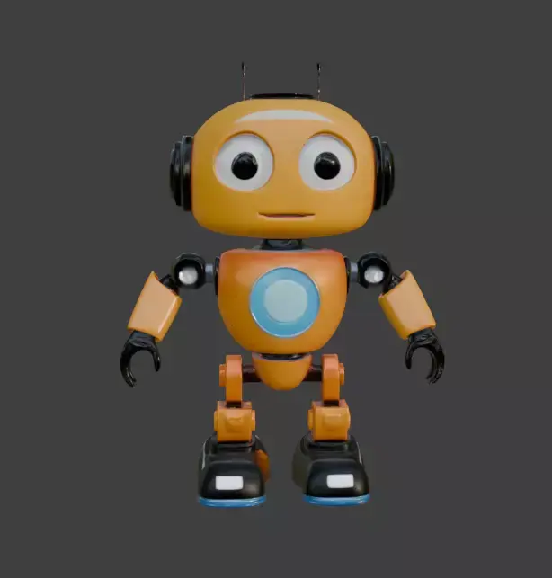 Human Robot 3D Model Sci-Fi Android Character Low-poly 3D model