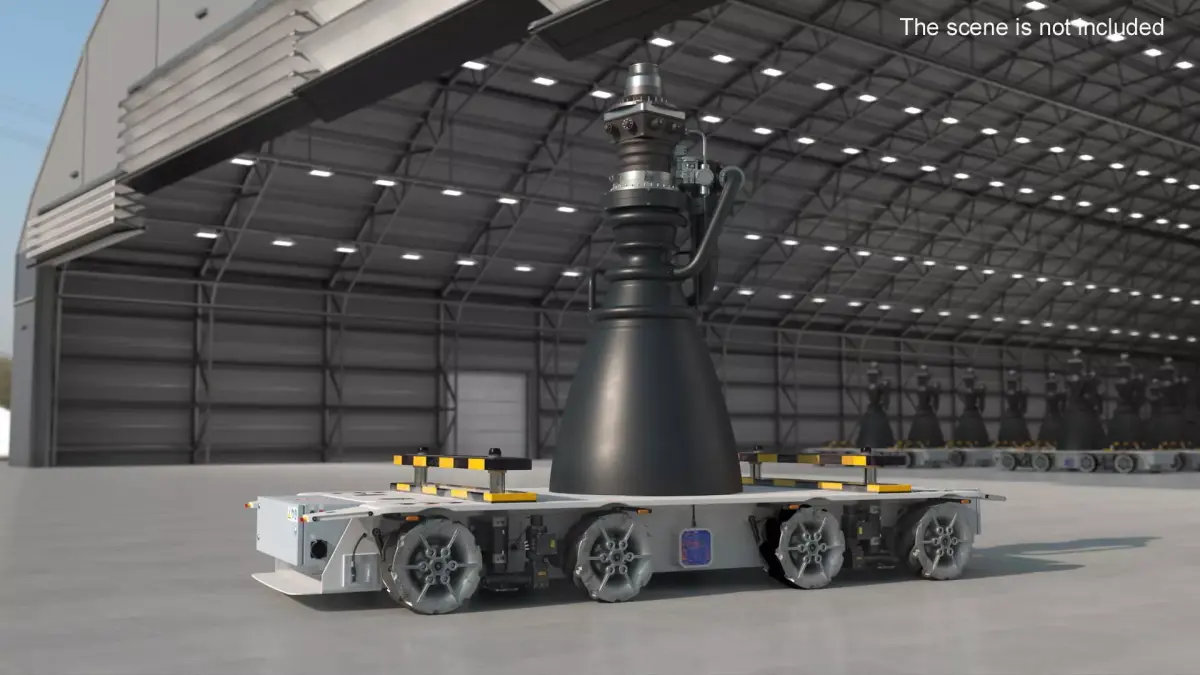 Raptor Rocket Engine on Transport Platform 3D model