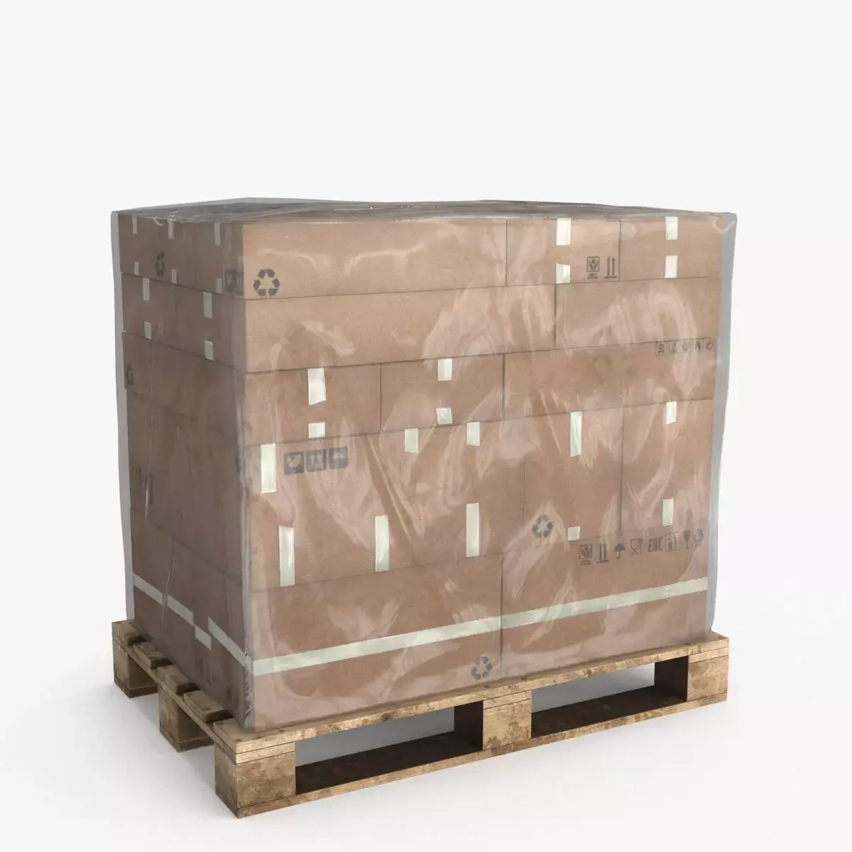 Cardboard Pallet Low-poly 3D model