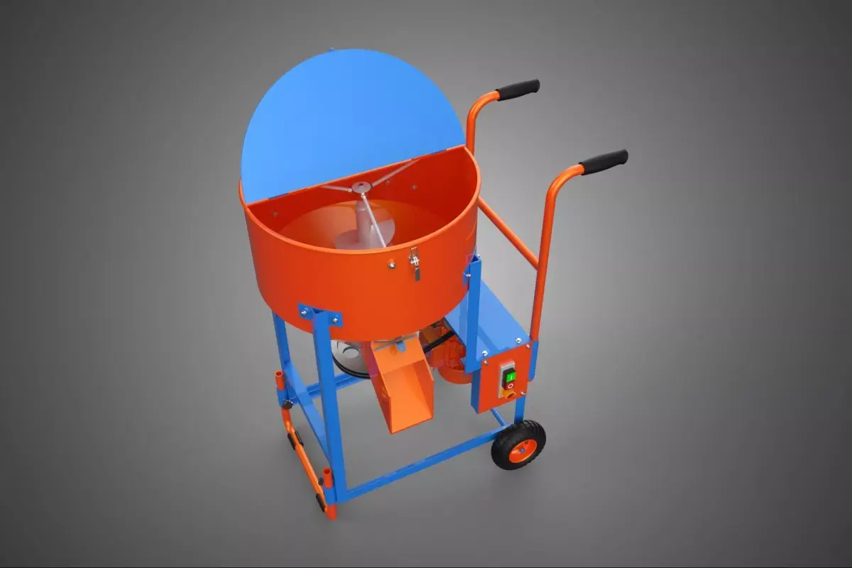 PORTABLE BUCKET VERTICAL AUGER SCREW PAN MIXER BLENDER GRINDER 3D model