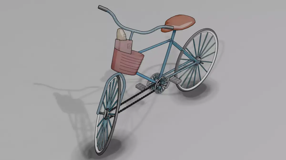 rigged bike Low-poly 3D model