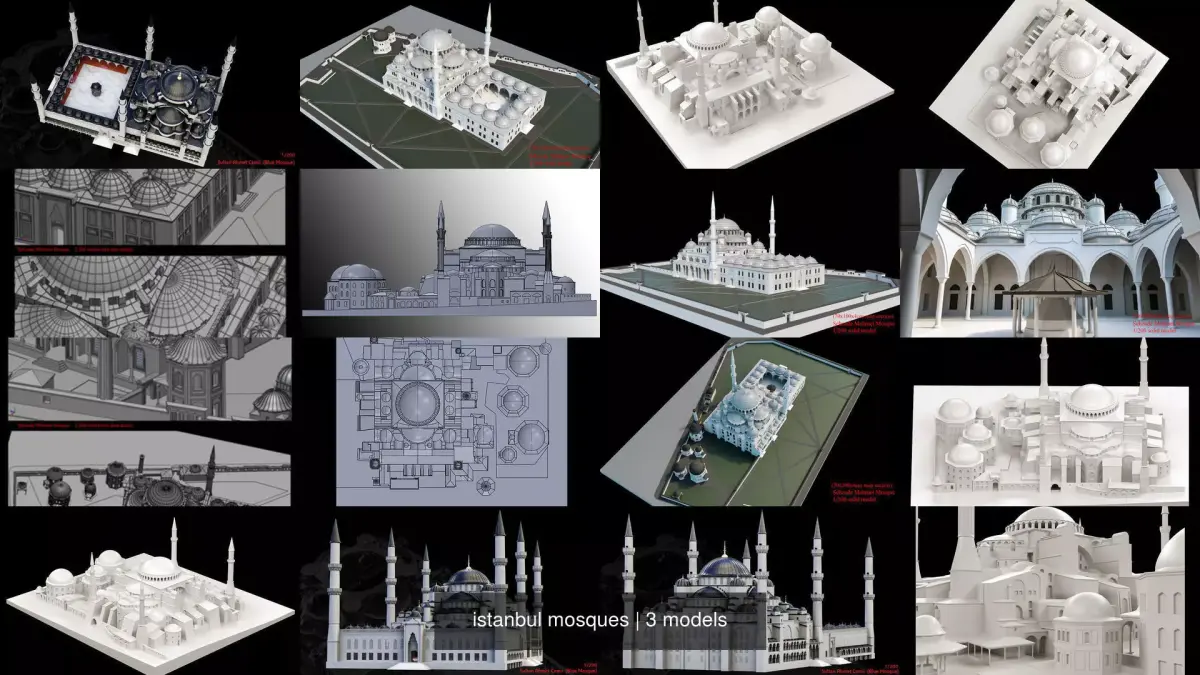 istanbul mosques 3D Model Pack