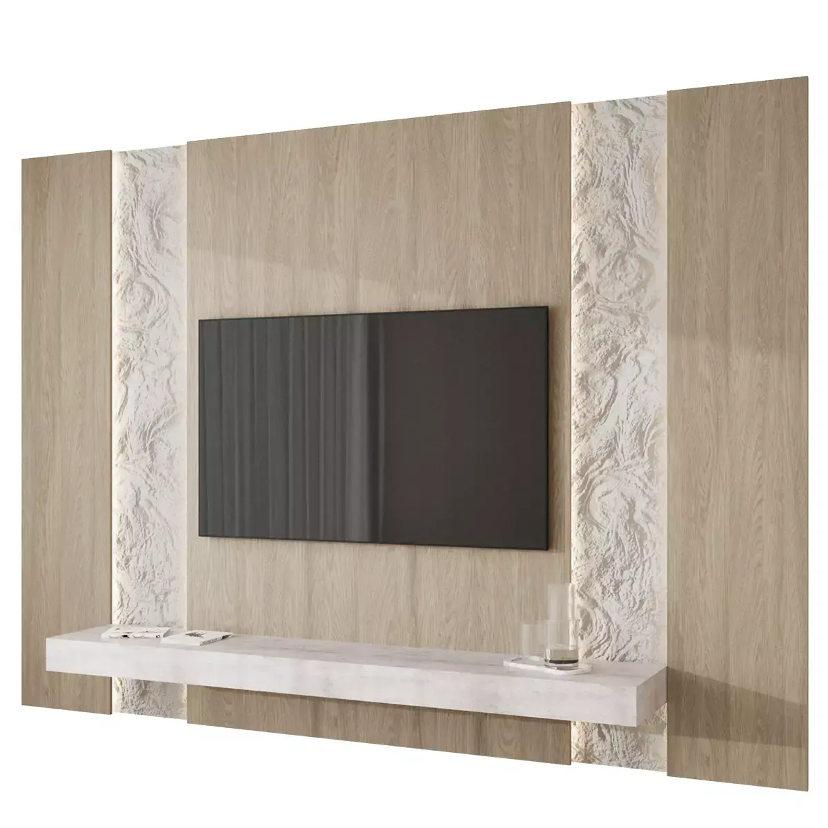 TV wall panel 06 Free 3D model