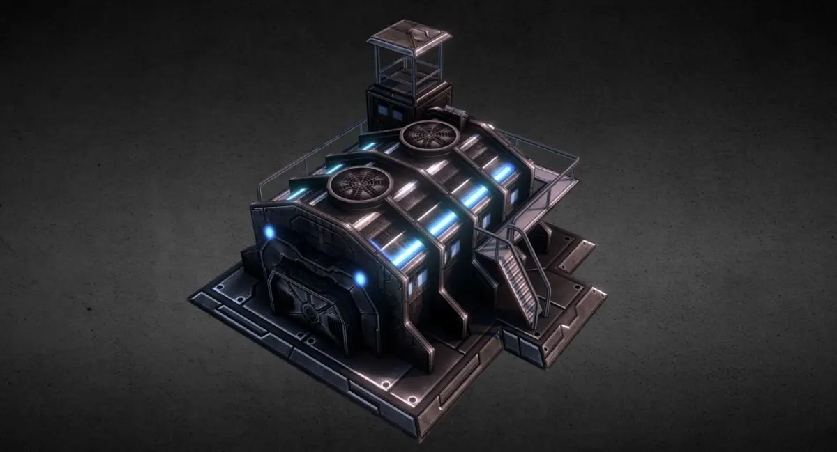 Sci-Fi Barracks Low-poly 3D model