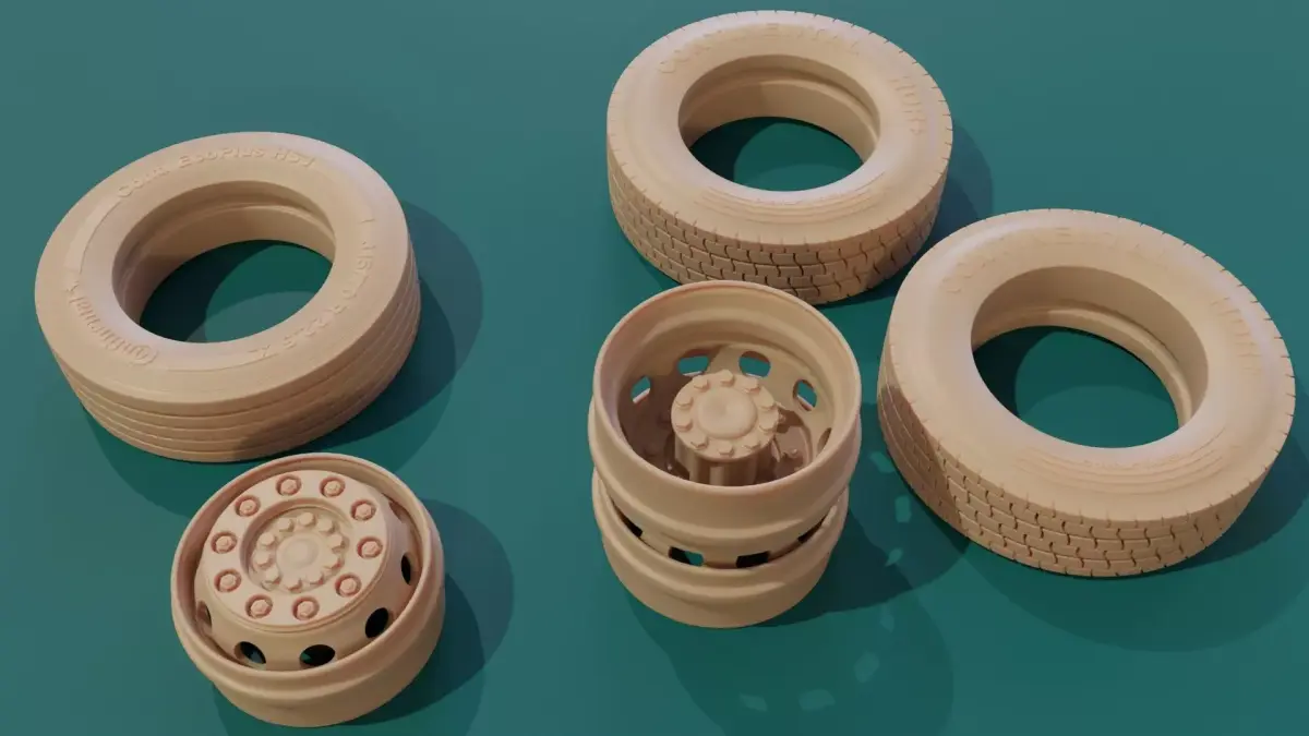 Truck Wheels print ready 3D print model