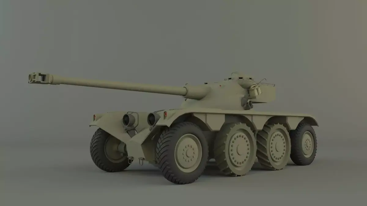 Panhard EBR 75 military tank 3D model