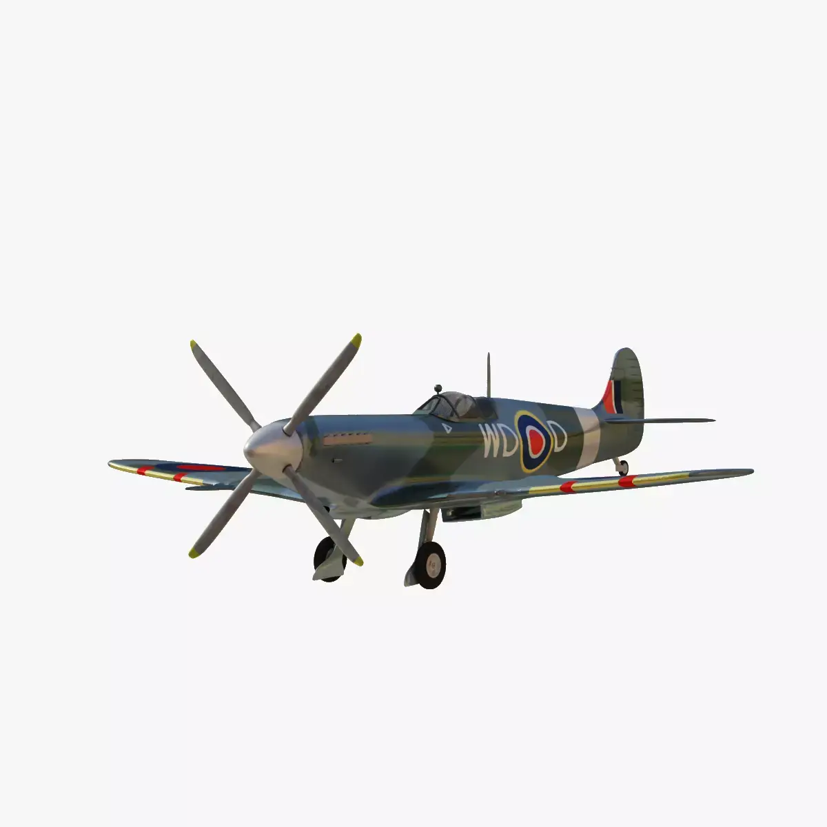 supermarine spitfire Low-poly 3D model 2