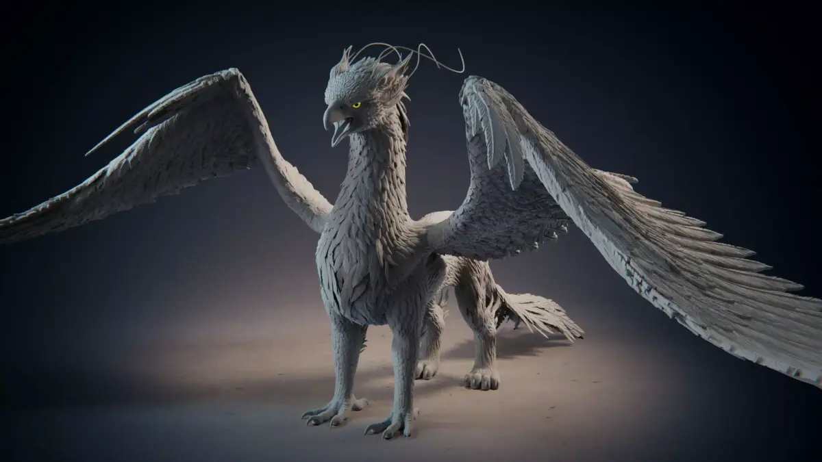 Grifon dragon with wings 3D model