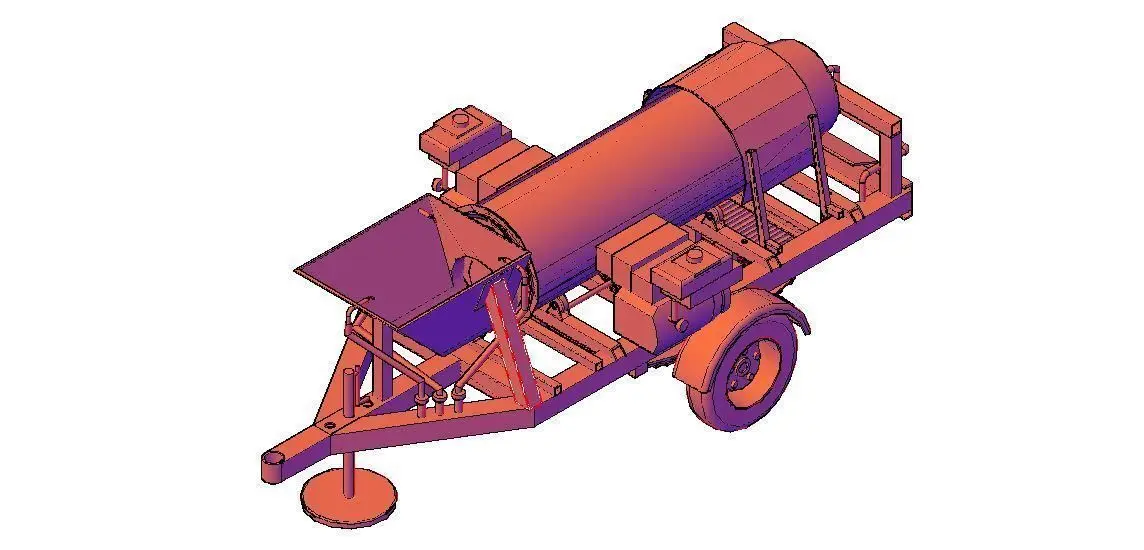 Trommel 1 Line Axles 3D model
