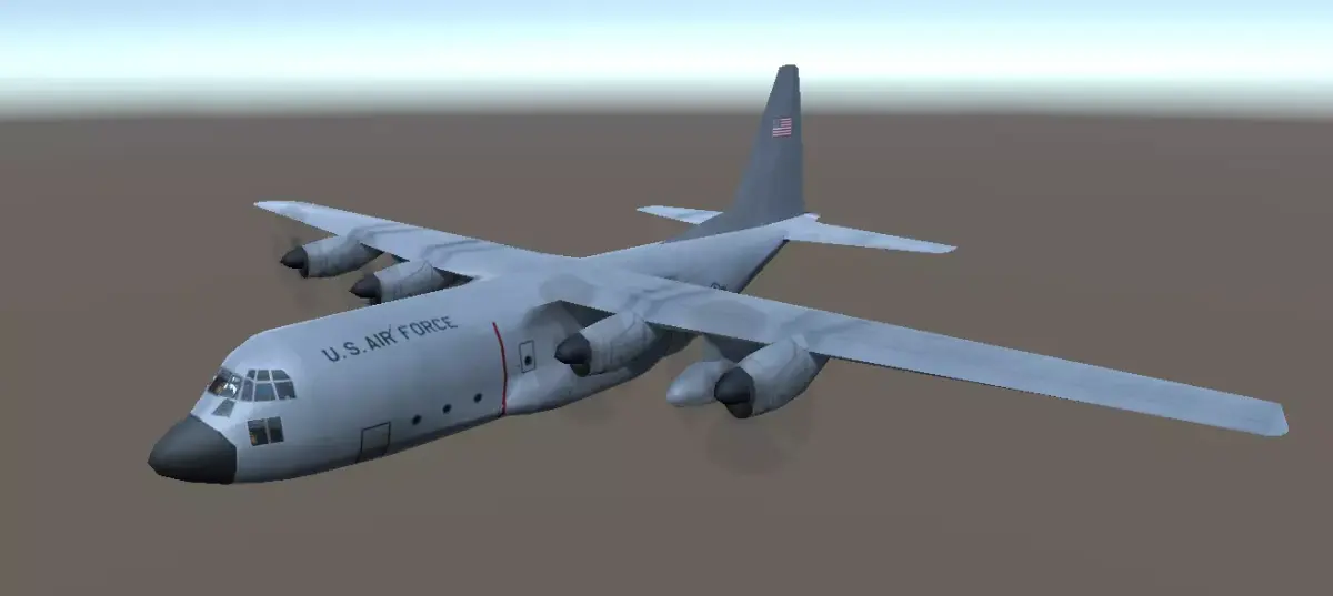 Lockheed C130 Hercules aircraft lowpoly 3d model Low-poly 3D model