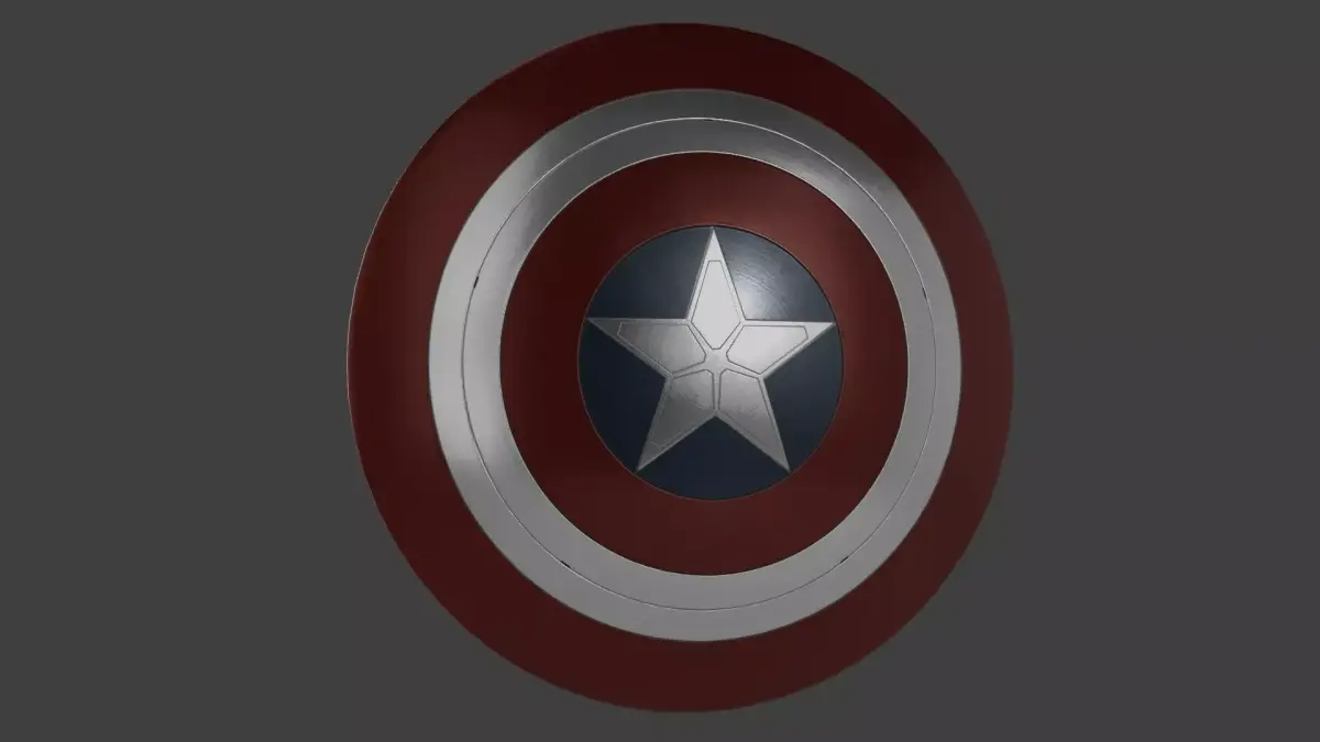 Captain America Shield Low-poly 3D model get