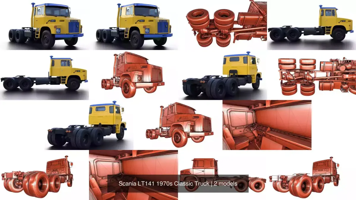 Scania LT141 1970s Classic Truck 3D Model Pack
