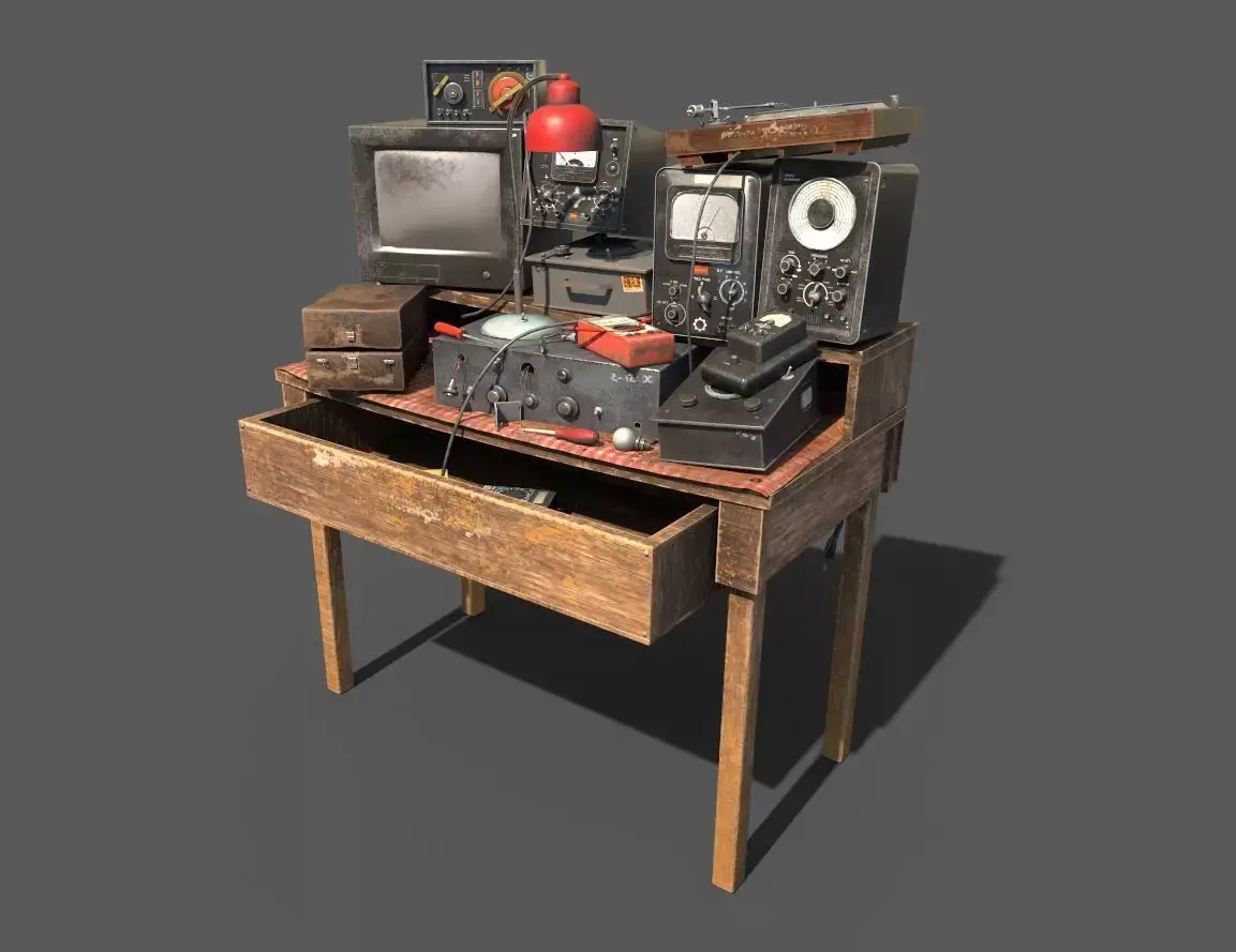 Workbench with Devices 3D model