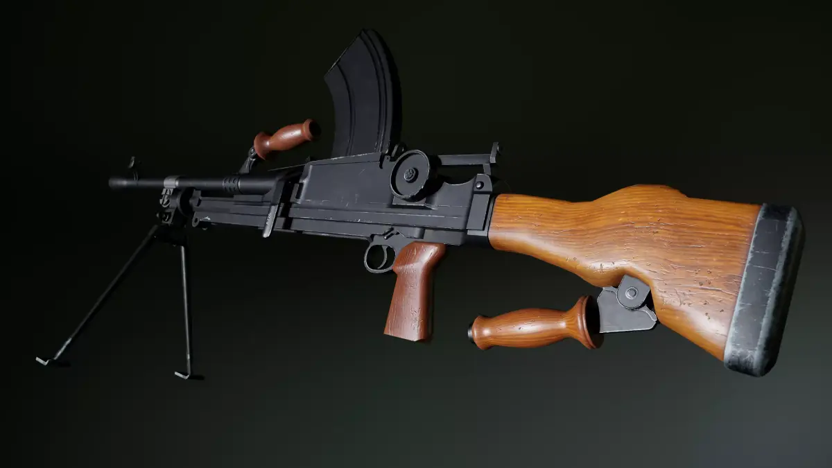 Bren Mk I -  WW2 British Machine Gun PBR Low-poly 3D model Low-poly 3D model