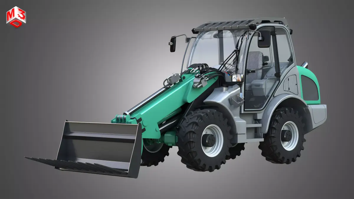 Loader KL80-8T  with Manure Fork - Front Loader 3D model