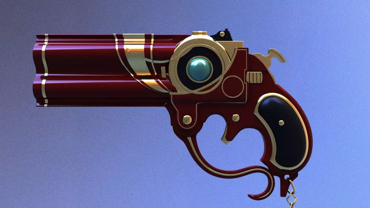  Bayonetta gun lowpoly model Low-poly 3D model
