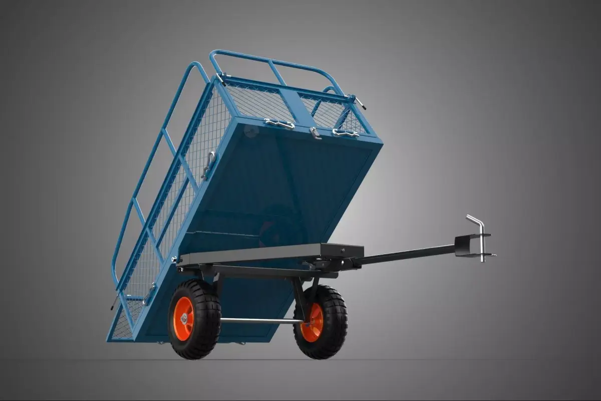 TILTING LIFTER TRAILER CAGE CARGO CART WAGON GARDEN ATVS TRACTOR 3D model
