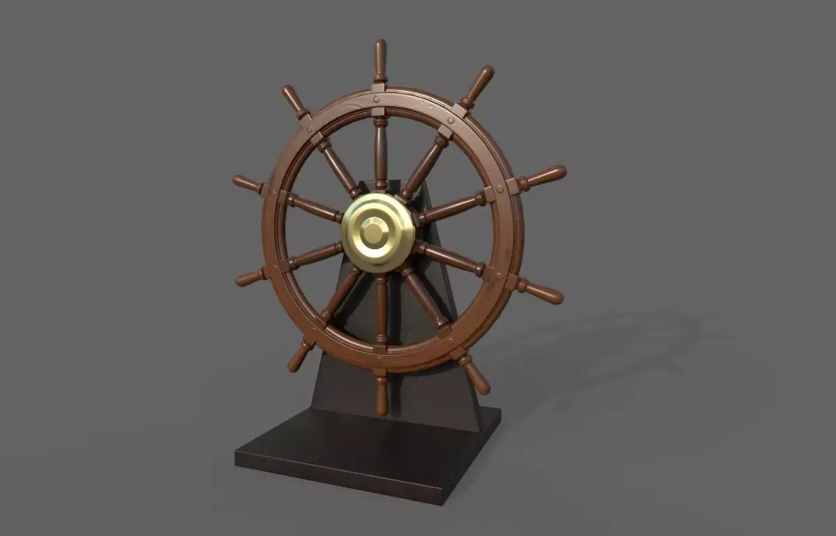 Nautical Wheel Low-poly 3D model