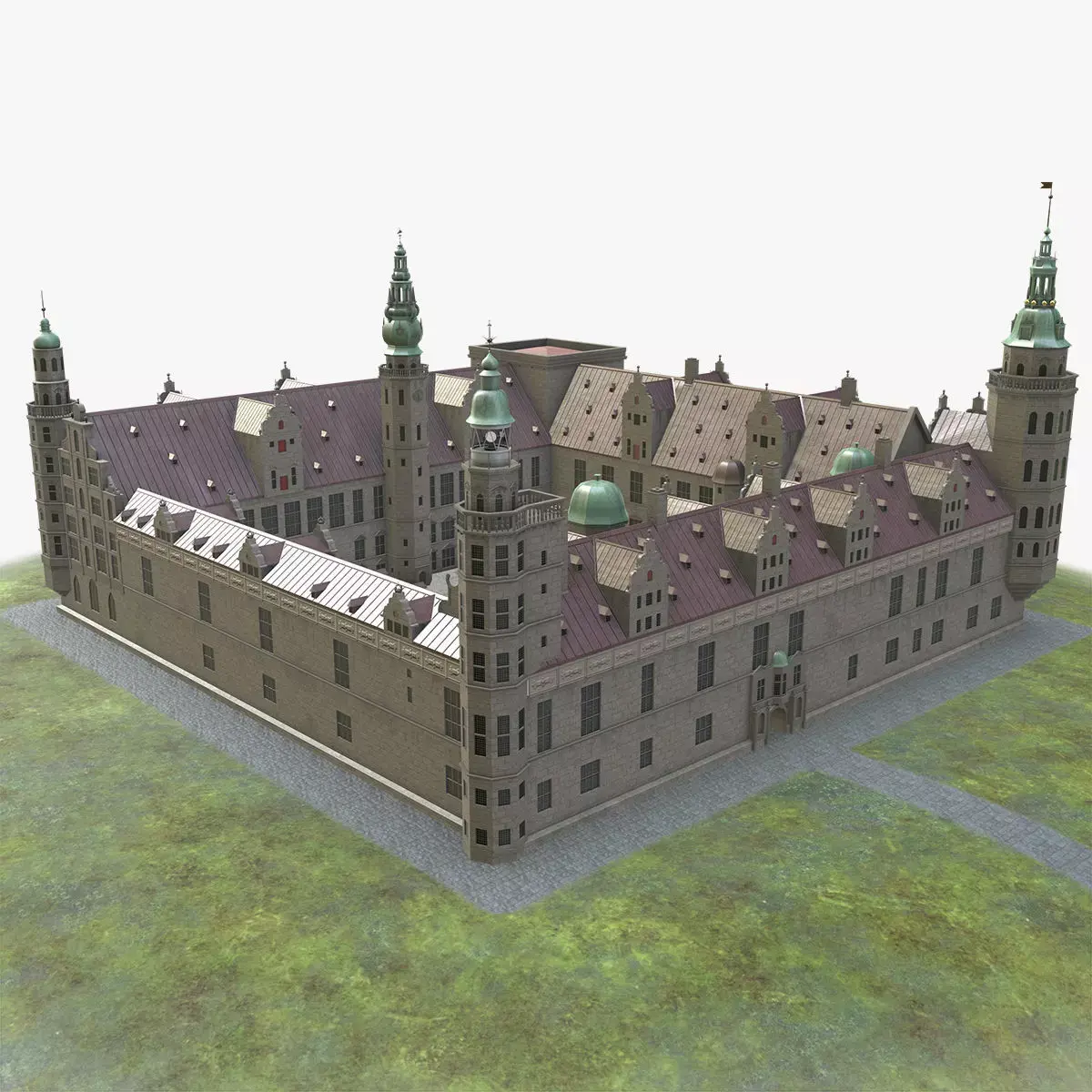 Kronborg Castle Low-poly 3D model