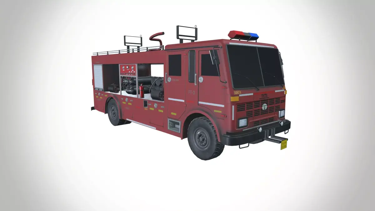Fire Fighting Vehicle Low-poly 3D model