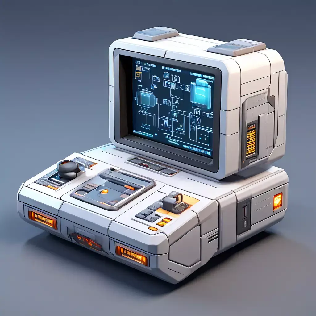 SciFi Portable Computer Terminal Low-poly 3D model